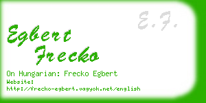 egbert frecko business card